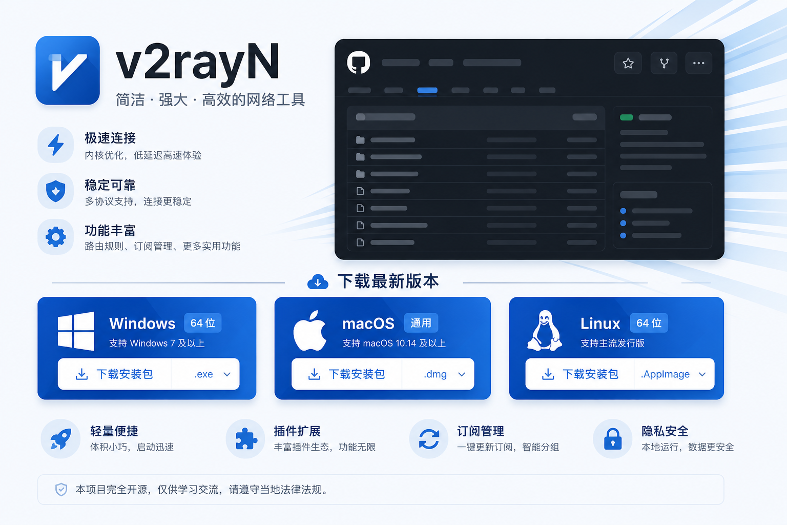V2Ray中文下载站全平台客户端界面演示